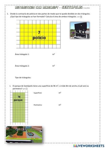 Áreas y perímetros Sextópolis Minecraft
