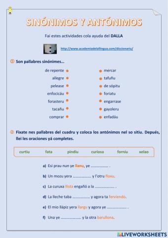 SINÓNIMOS-ANTÓNIMOS