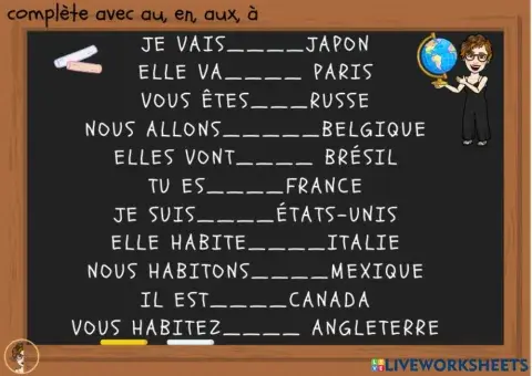 Pays, nationalités et langues