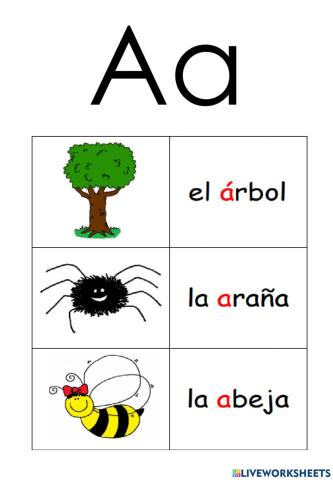 Alfabeto interactivo de la A a la H