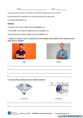 Comparativos e superlativos