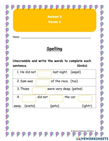 Spelling and Dictation