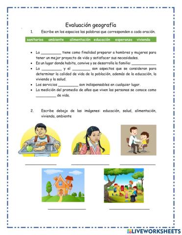 Evaluación Geografía