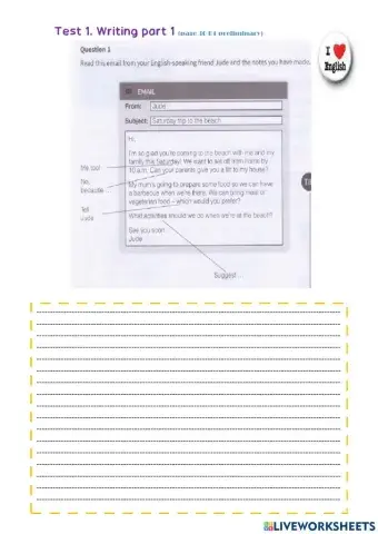 Test 1 Writing part 1