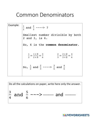 Common Denominators - 5