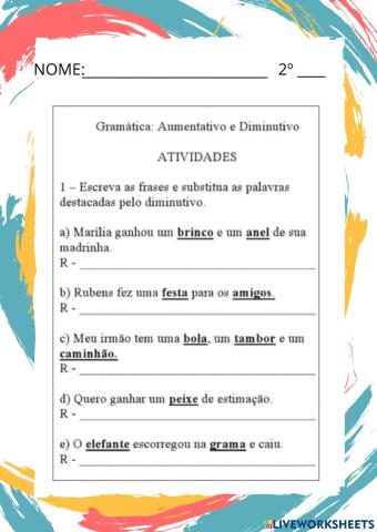 Aumentativo e Diminutivo