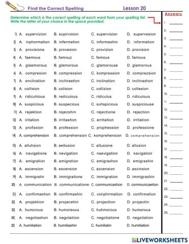 Lesson 19 Suffixes -ous, -sion, -ion, -ation