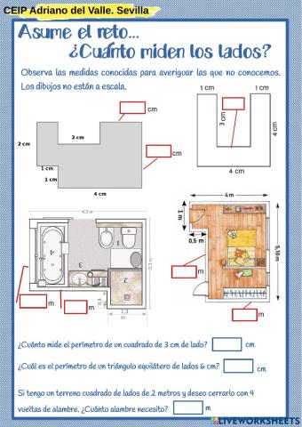 Calcula las medidas de los lados