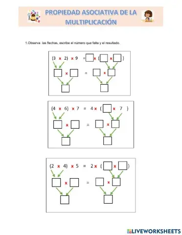 Propiedad asociativa de la multiplicación