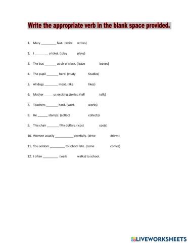 Subject to verb agreement.