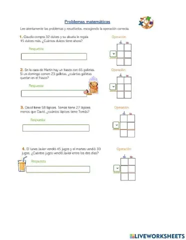 Problemas de sumas y restas