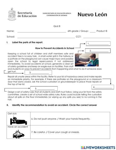 Quiz de ABRIL de SEXTO grado