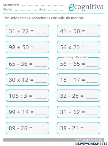 Calculo mental