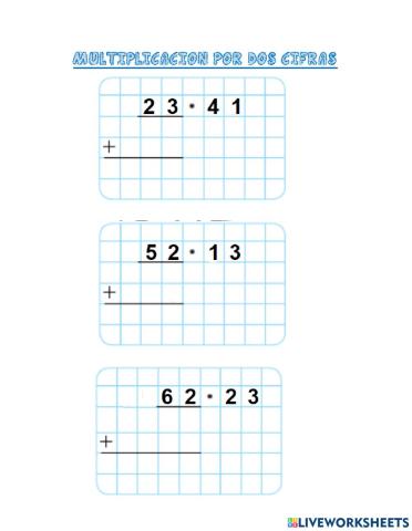 Multiplicacion de dos cifras