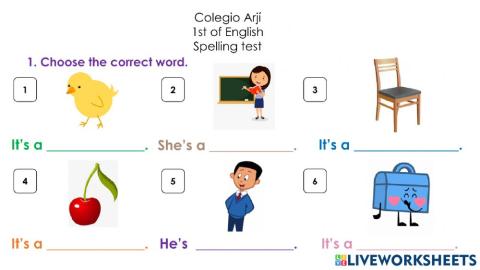 Spelling test CH