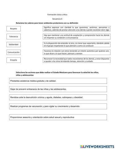 Secuencia 6 Formación Cívica y Ética