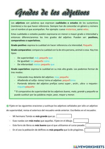 Grados del adjetivo