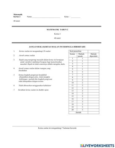 Ujian minggu 4 Tahun 2