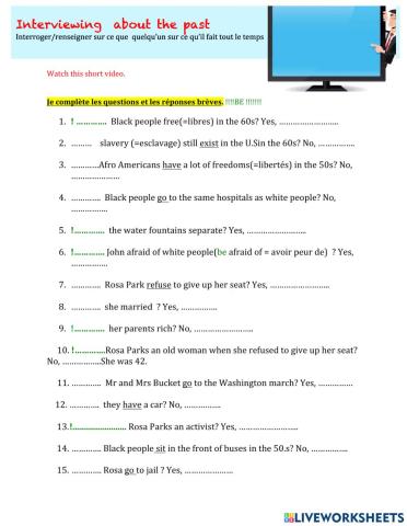 Yes no questions in the preterit tense