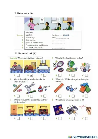 Subjects - school things