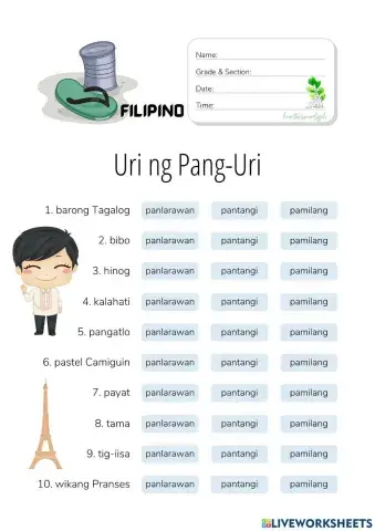 Uri ng Pang-uri (HuntersWoodsPH Filipino)