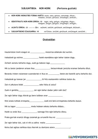 Subjuntiboa nor-nork (pertsona guztiak)I