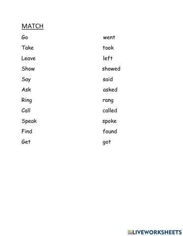 Past form of verbs