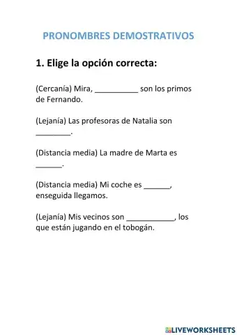 Pronombres demostrativos