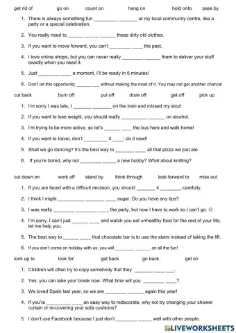 Phrasal Verbs Gap Fill