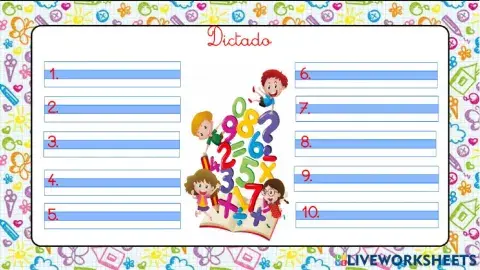 Dictado de números 100 - 200