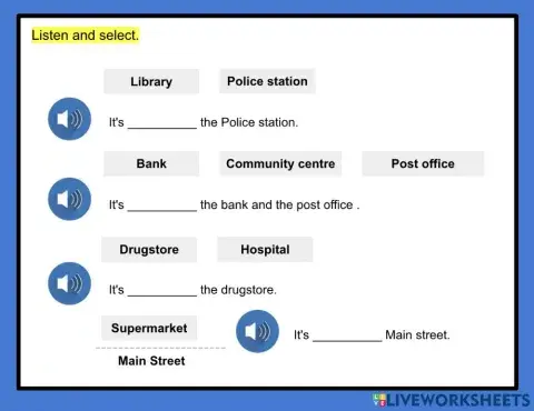 Places in the city - prepositions