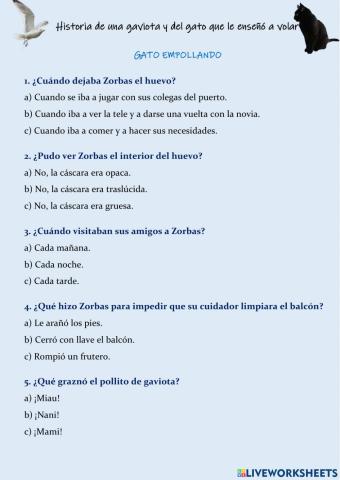 Historia de una gaviota y del gato que le enseñó a volar