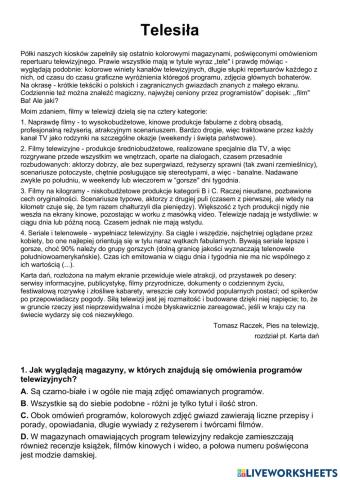 Czytanie ze zrozumieniem - Telesiła