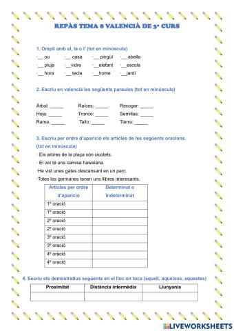 Repaso tema 8 valenciano