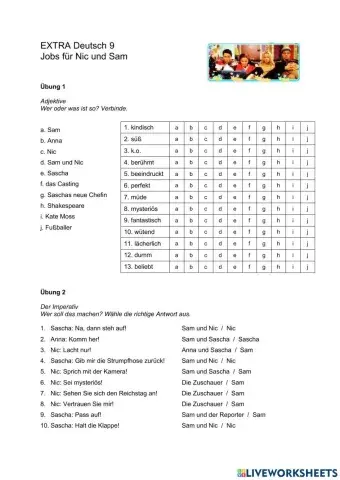 EXTRA Deutsch 9 Jobs für Nic und Sam