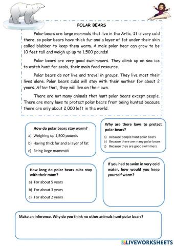 Reading. Polar bears easy