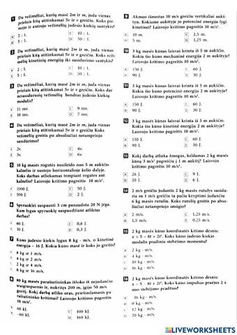 Tvermės dėsniai, darbas, galia