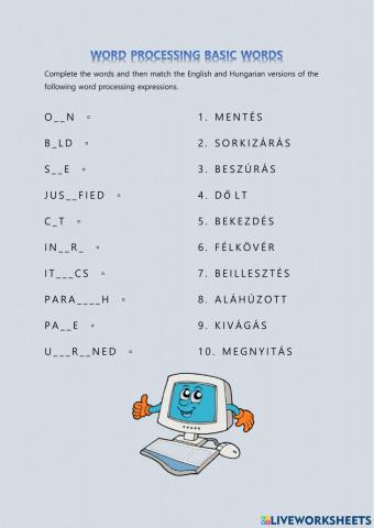 Word processing basics
