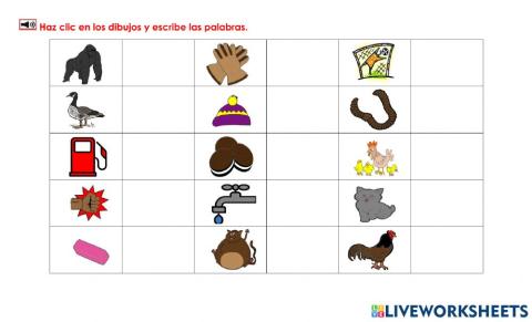 Gg1 Ver dibujos y escribir palabras 