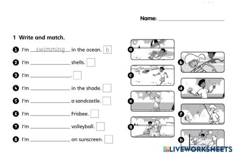 At the beach activities