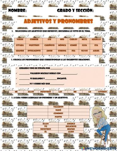 Adjetivos y pronombre