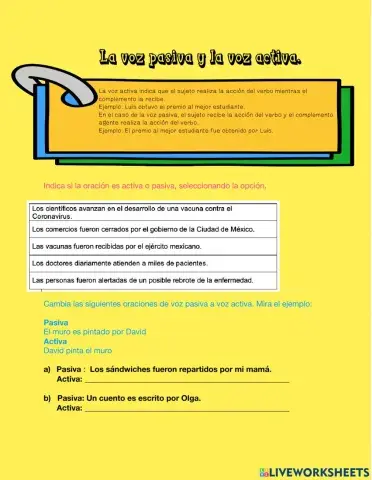 Voz activa y voz pasiva