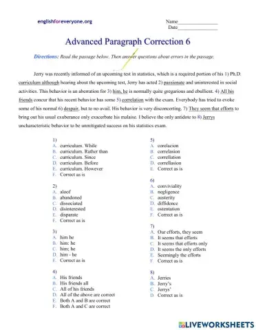 Advanced Paragraph Correction 6