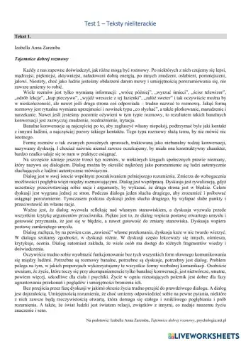 Test 1- teksty nieliterackie