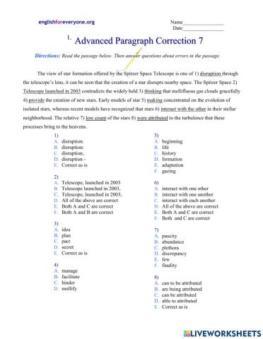 Advanced Paragraph Correction 7