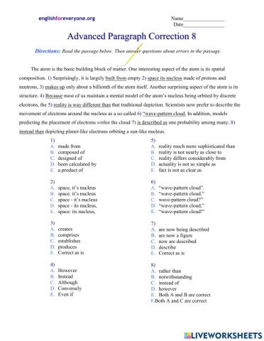 Advanced Paragraph Correction 8