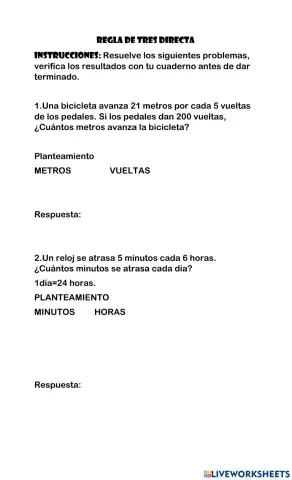 Regla de tres directa