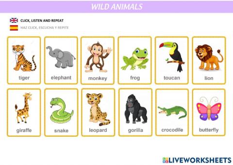 WILD ANIMALS flashcards
