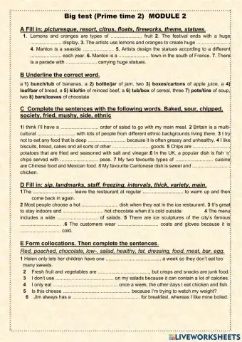 Big test (Prime time 2) module 2