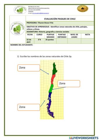 Evaluación paisajes de Chile